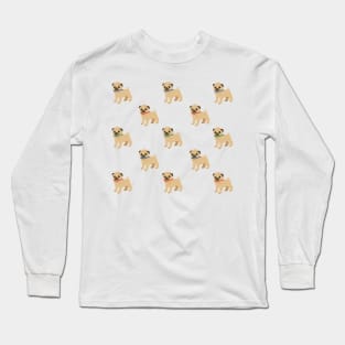 Dogs with Blue, Red and green collars pattern Long Sleeve T-Shirt